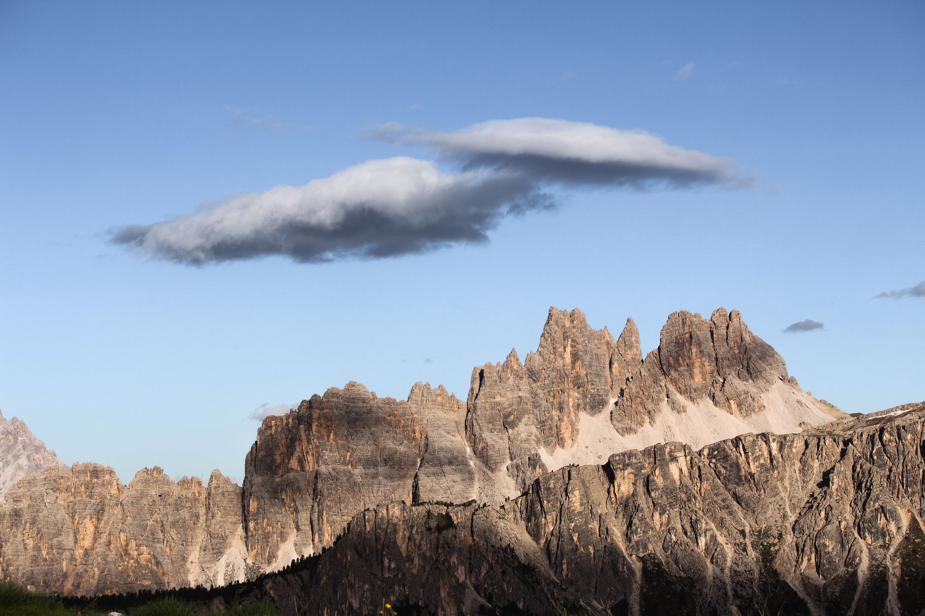 High altitude Alpine peaks and valley